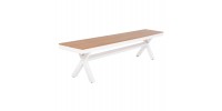 ΠΑΓΚΑΚΙ ΑΛΟΥΜΙΝΙΟΥ TAWNEE HM6040.02 ΛΕΥΚΟ-POLYWOOD ΚΑΘΙΣΜΑ ΦΥΣΙΚΟ 220x36x44,5Υεκ.