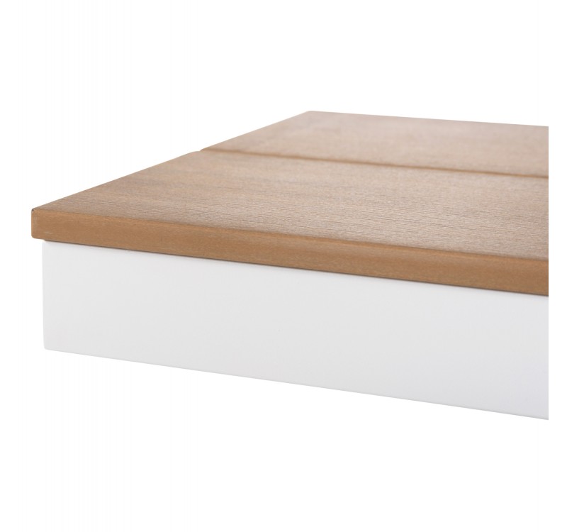 ΠΑΓΚΑΚΙ ΑΛΟΥΜΙΝΙΟΥ TAWNEE HM6040.02 ΛΕΥΚΟ-POLYWOOD ΚΑΘΙΣΜΑ ΦΥΣΙΚΟ 220x36x44,5Υεκ.