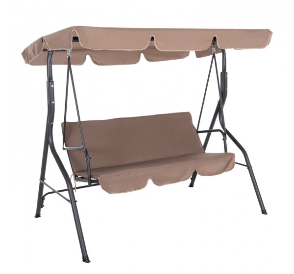 ΚΟΥΝΙΑ 3ΘΕΣΙΑ ΜΕ ΣΚΙΑΣΤΡΟ LIKID HM5979.02 ΜΕΤΑΛΛΟ ΓΚΡΙ-ΚΑΦΕ ΥΦΑΣΜΑ 174x110x200Υ