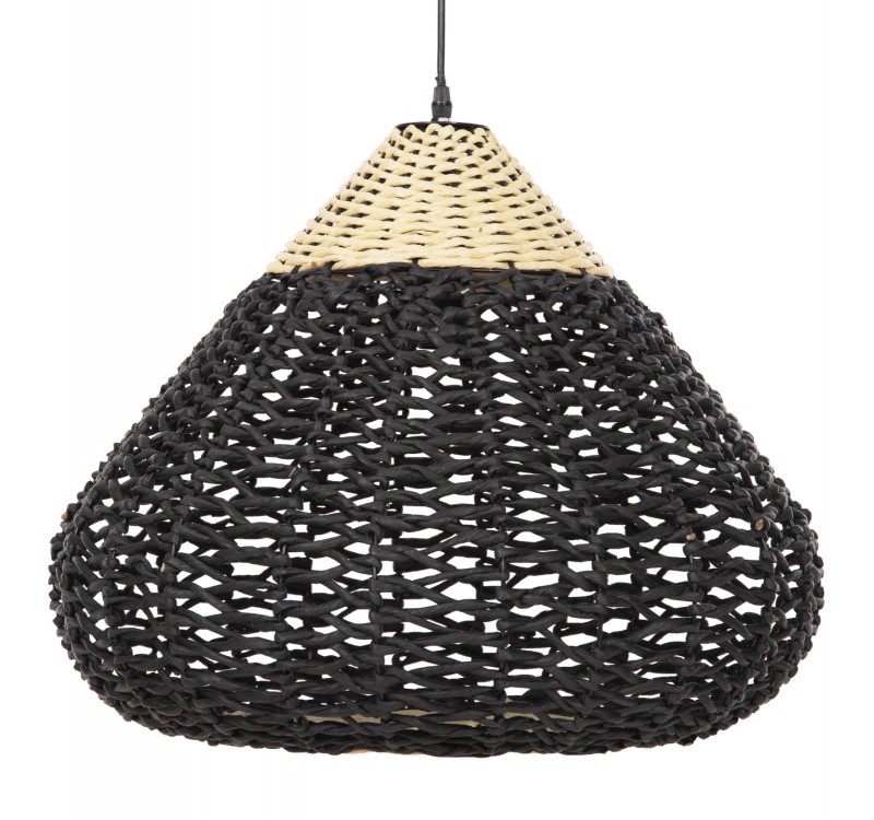ΦΩΤΙΣΤΙΚΟ ΟΡΟΦΗΣ ΚΡΕΜΑΣΤΟ HM4346 ΑΠΟ PAPER ROPE ΜΠΕΖ ΚΑΙ ΜΑΥΡΟ Φ55,5x44Υεκ.
