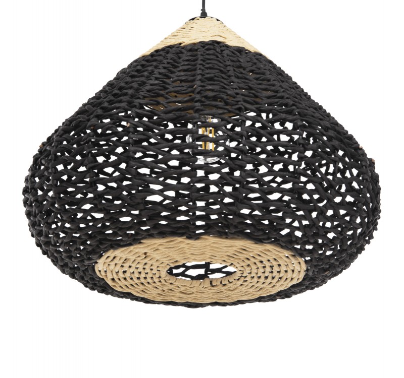 ΦΩΤΙΣΤΙΚΟ ΟΡΟΦΗΣ ΚΡΕΜΑΣΤΟ HM4346 ΑΠΟ PAPER ROPE ΜΠΕΖ ΚΑΙ ΜΑΥΡΟ Φ55,5x44Υεκ.