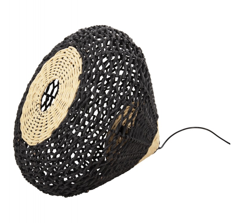 ΦΩΤΙΣΤΙΚΟ ΟΡΟΦΗΣ ΚΡΕΜΑΣΤΟ HM4346 ΑΠΟ PAPER ROPE ΜΠΕΖ ΚΑΙ ΜΑΥΡΟ Φ55,5x44Υεκ.