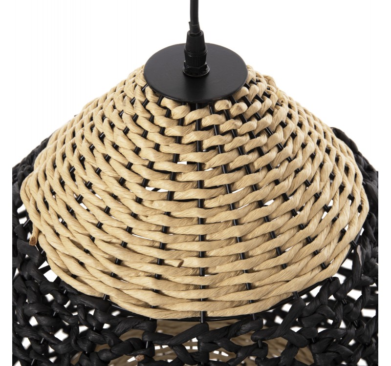 ΦΩΤΙΣΤΙΚΟ ΟΡΟΦΗΣ ΚΡΕΜΑΣΤΟ HM4346 ΑΠΟ PAPER ROPE ΜΠΕΖ ΚΑΙ ΜΑΥΡΟ Φ55,5x44Υεκ.