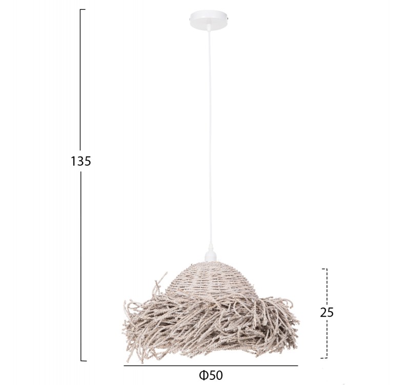 ΦΩΤΙΣΤΙΚΟ ΟΡΟΦΗΣ ΚΡΕΜΑΣΤΟ HM4349 SEAGRASS ΣΕ WHITEWASH ΧΡΩΜΑ Φ50x25-135Υεκ.