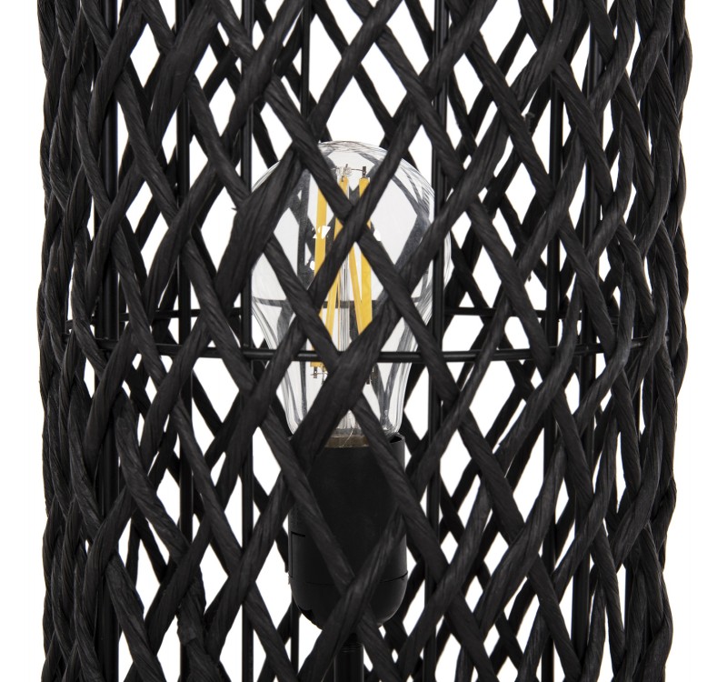 ΦΩΤΙΣΤΙΚΟ ΔΑΠΕΔΟΥ HM4342 ΜΕΤΑΛΛΟ-PAPER ROPE ΣΕ ΜΠΕΖ ΑΜΜΟΥ-ΜΑΥΡΟ Φ20X120Υεκ.