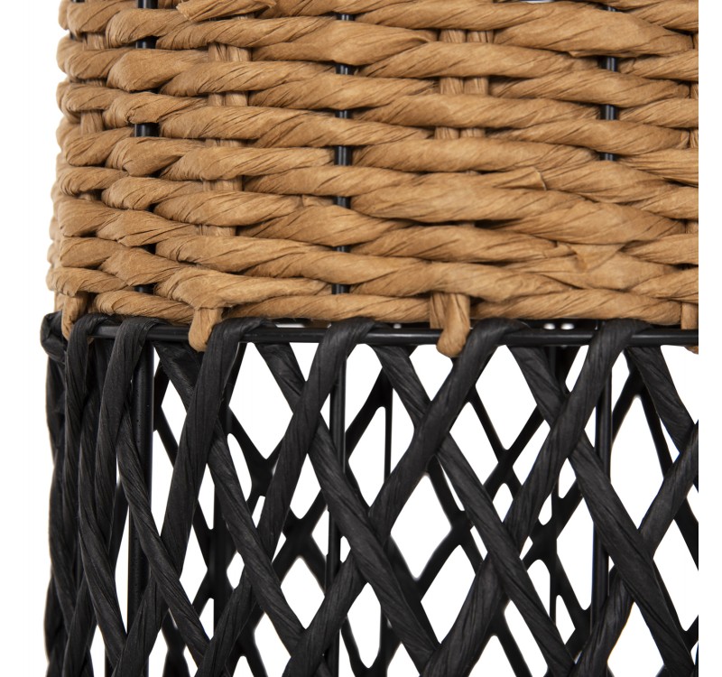 ΦΩΤΙΣΤΙΚΟ ΔΑΠΕΔΟΥ HM4342 ΜΕΤΑΛΛΟ-PAPER ROPE ΣΕ ΜΠΕΖ ΑΜΜΟΥ-ΜΑΥΡΟ Φ20X120Υεκ.