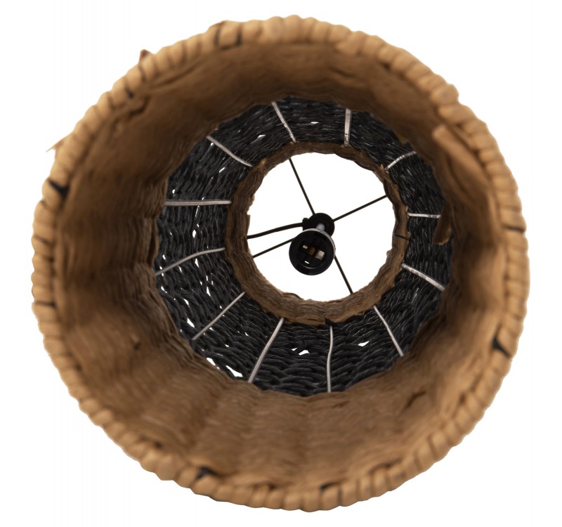 ΦΩΤΙΣΤΙΚΟ ΔΑΠΕΔΟΥ HM4342 ΜΕΤΑΛΛΟ-PAPER ROPE ΣΕ ΜΠΕΖ ΑΜΜΟΥ-ΜΑΥΡΟ Φ20X120Υεκ.