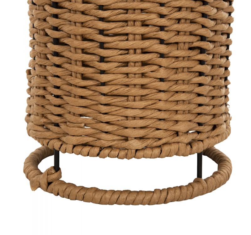 ΦΩΤΙΣΤΙΚΟ ΔΑΠΕΔΟΥ HM4342 ΜΕΤΑΛΛΟ-PAPER ROPE ΣΕ ΜΠΕΖ ΑΜΜΟΥ-ΜΑΥΡΟ Φ20X120Υεκ.