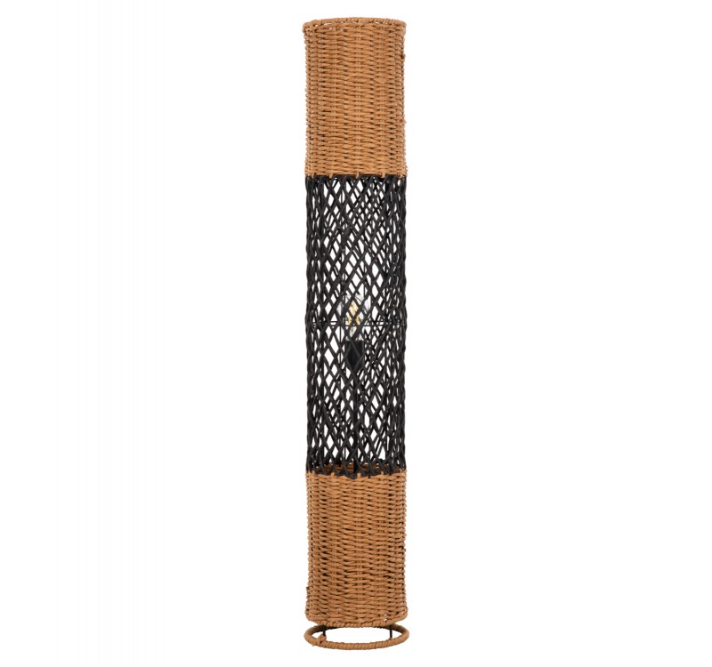 ΦΩΤΙΣΤΙΚΟ ΔΑΠΕΔΟΥ HM4342 ΜΕΤΑΛΛΟ-PAPER ROPE ΣΕ ΜΠΕΖ ΑΜΜΟΥ-ΜΑΥΡΟ Φ20X120Υεκ.