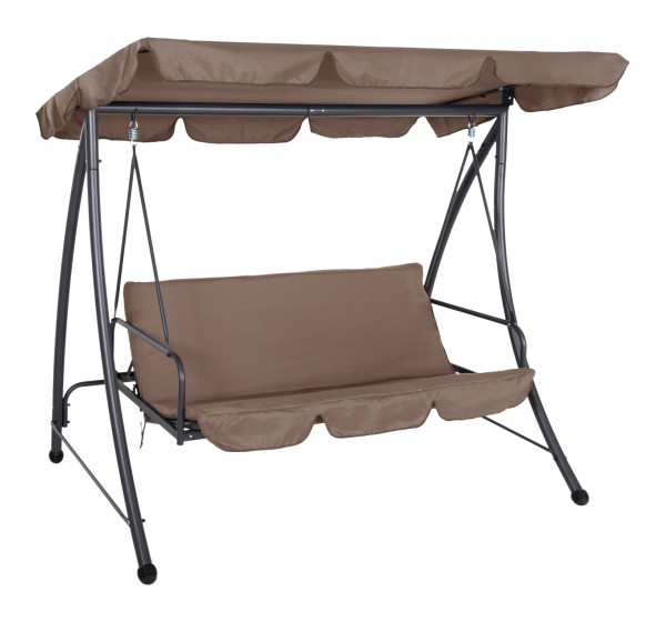 ΚΟΥΝΙΑ-ΚΡΕΒΑΤΙ 3ΘΕΣΙΑ LIKID HM5980.02 ΜΕΤΑΛΛΟ ΓΚΡΙ-ΥΦΑΣΜΑ ΚΑΦΕ 200x120x164Υεκ