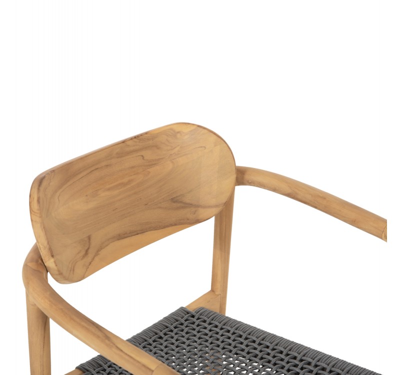 ΠΟΛΥΘΡΟΝΑ OSLO HM9636.08 ΞΥΛΟ TEAK ΦΥΣΙΚΟ & ΓΚΡΙ ΣΧΟΙΝΙ 55x54x80Yεκ.