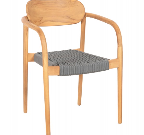 ΠΟΛΥΘΡΟΝΑ OSLO HM9636.08 ΞΥΛΟ TEAK ΦΥΣΙΚΟ & ΓΚΡΙ ΣΧΟΙΝΙ 55x54x80Yεκ.