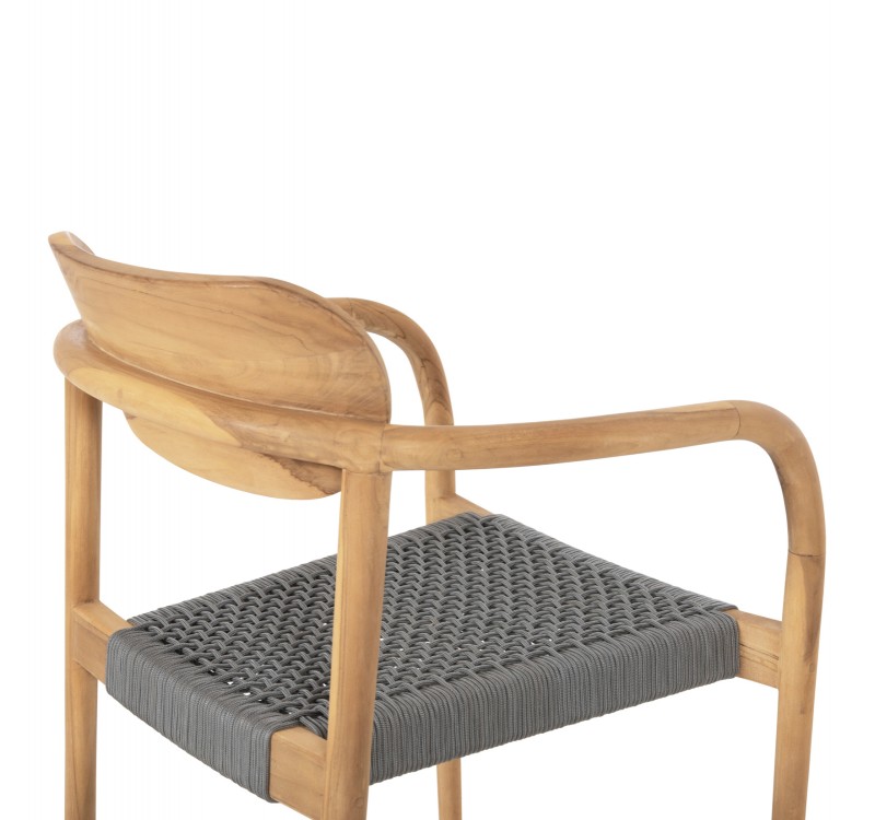 ΠΟΛΥΘΡΟΝΑ OSLO HM9636.08 ΞΥΛΟ TEAK ΦΥΣΙΚΟ & ΓΚΡΙ ΣΧΟΙΝΙ 55x54x80Yεκ.