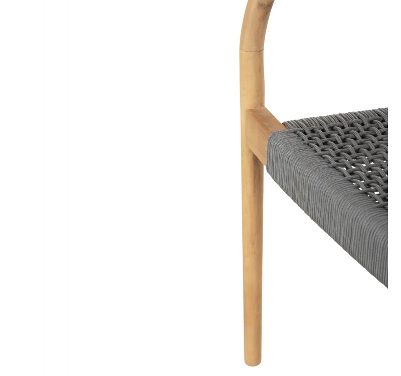 ΠΟΛΥΘΡΟΝΑ OSLO HM9636.08 ΞΥΛΟ TEAK ΦΥΣΙΚΟ & ΓΚΡΙ ΣΧΟΙΝΙ 55x54x80Yεκ.