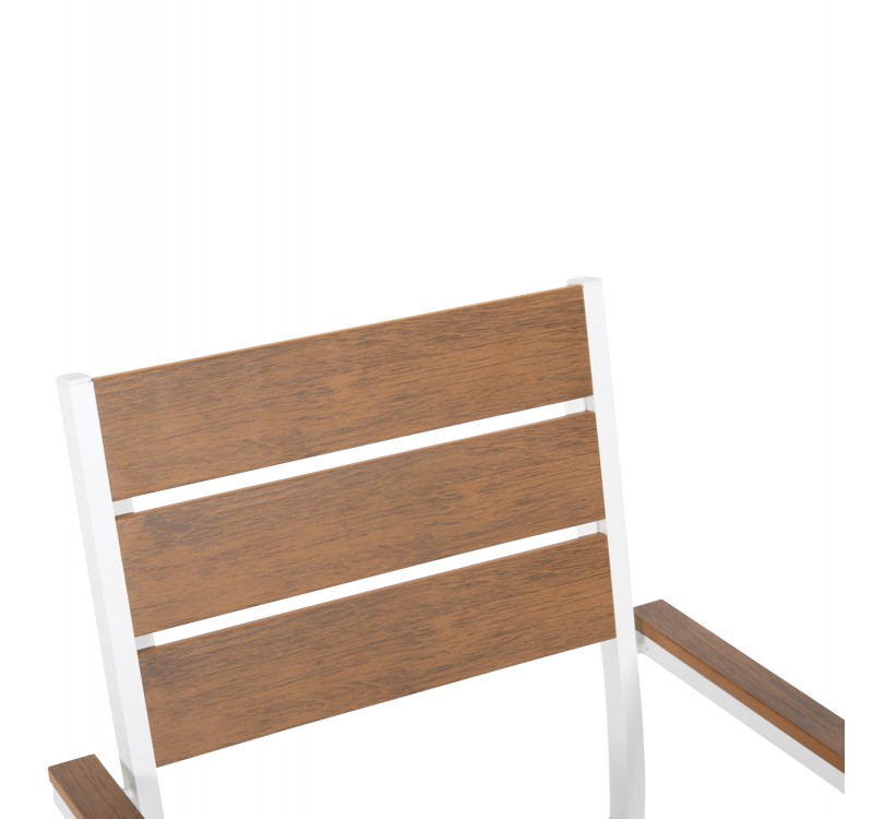 ΠΟΛΥΘΡΟΝΑ ΑΛΟΥΜΙΝΙΟΥ SAGA HM5981.01 ΛΕΥΚΗ-POLYWOOD ΣΕ ΦΥΣΙΚΟ 55x55x86Υεκ.