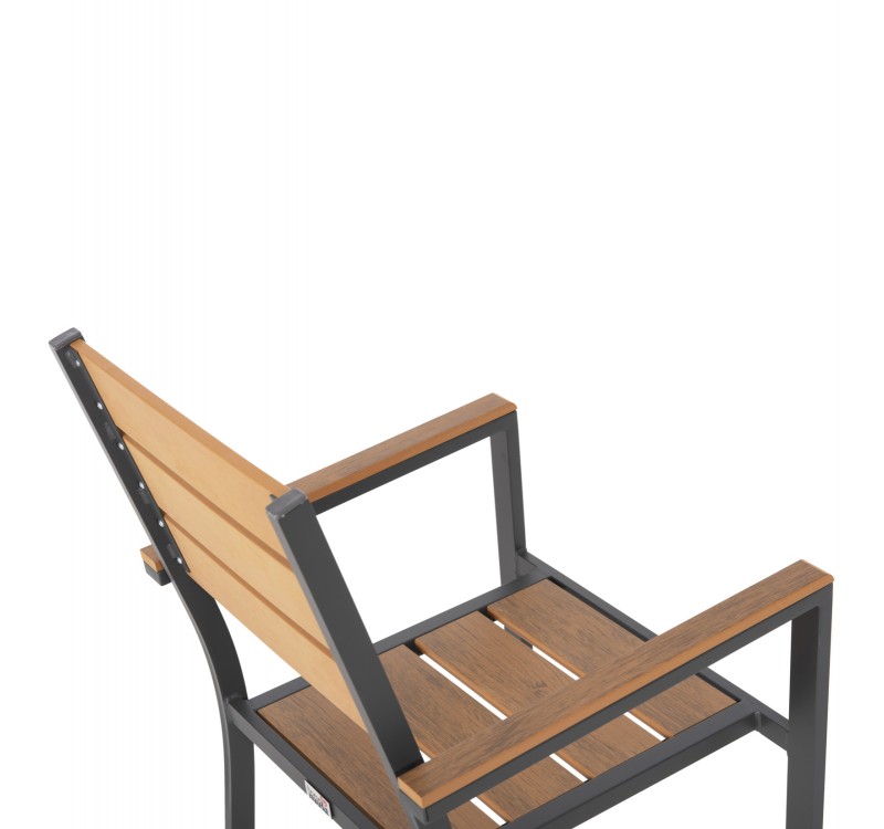 ΠΟΛΥΘΡΟΝΑ ΑΛΟΥΜΙΝΙΟΥ SAGA HM5981.03 ΑΝΘΡΑΚΙ-POLYWOOD ΣΕ ΦΥΣΙΚΟ 55x55x86Υεκ.