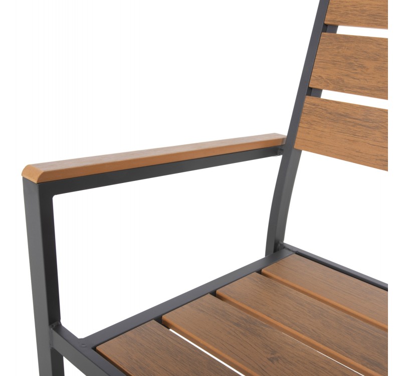 ΠΟΛΥΘΡΟΝΑ ΑΛΟΥΜΙΝΙΟΥ SAGA HM5981.03 ΑΝΘΡΑΚΙ-POLYWOOD ΣΕ ΦΥΣΙΚΟ 55x55x86Υεκ.