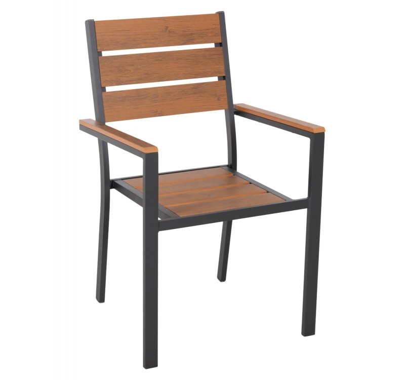 ΠΟΛΥΘΡΟΝΑ ΑΛΟΥΜΙΝΙΟΥ SAGA HM5981.03 ΑΝΘΡΑΚΙ-POLYWOOD ΣΕ ΦΥΣΙΚΟ 55x55x86Υεκ.