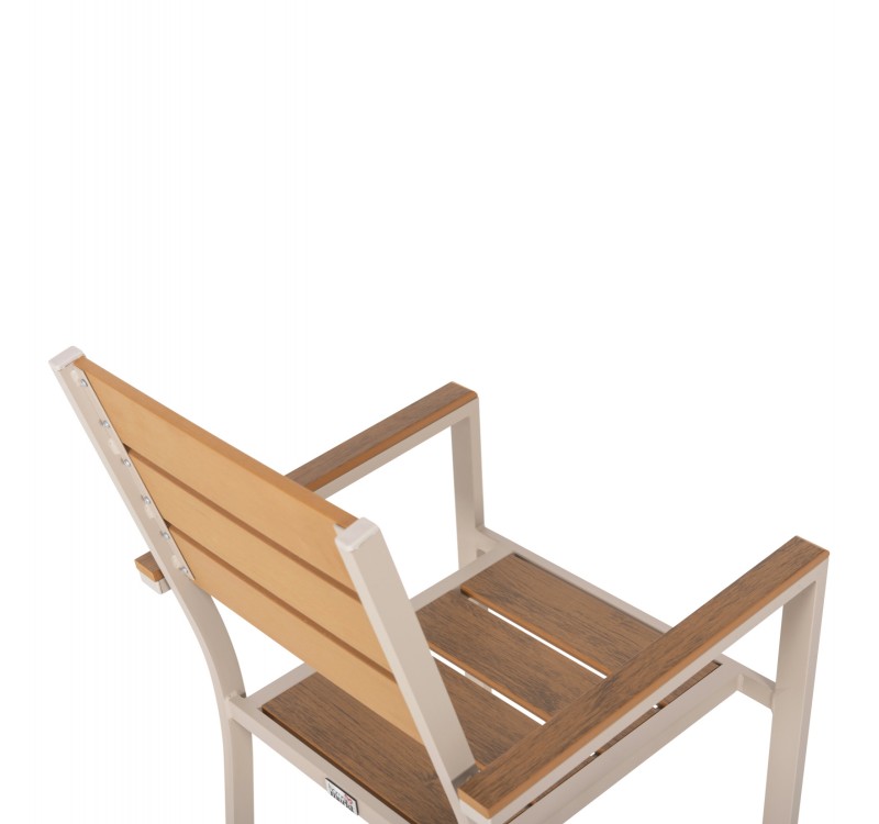 ΠΟΛΥΘΡΟΝΑ ΑΛΟΥΜΙΝΙΟΥ SAGA HM5981.04 ΣΑΜΠΑΝΙ-POLYWOOD ΣΕ ΦΥΣΙΚΟ 55x55x86Υεκ.