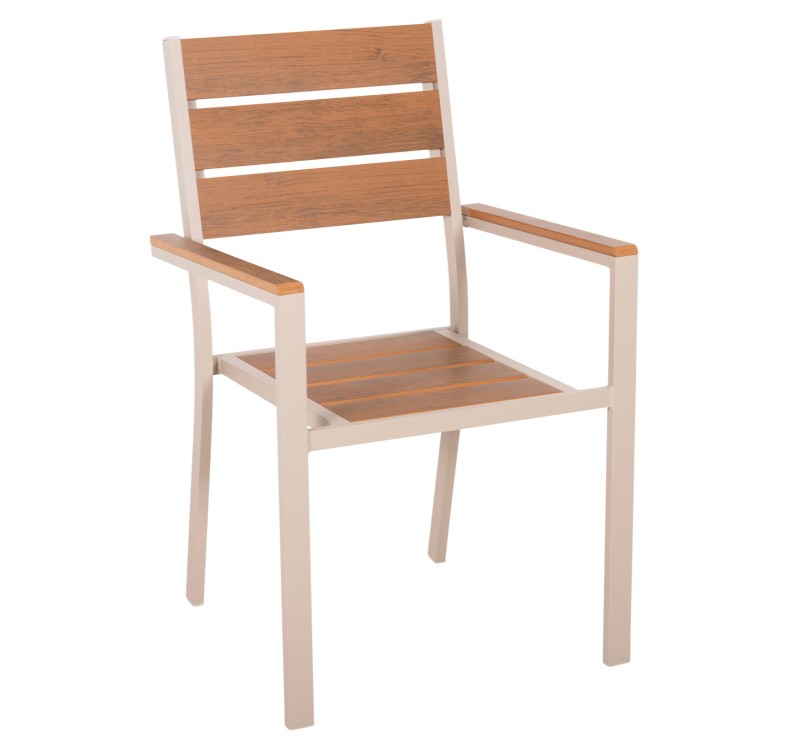 ΠΟΛΥΘΡΟΝΑ ΑΛΟΥΜΙΝΙΟΥ SAGA HM5981.04 ΣΑΜΠΑΝΙ-POLYWOOD ΣΕ ΦΥΣΙΚΟ 55x55x86Υεκ.