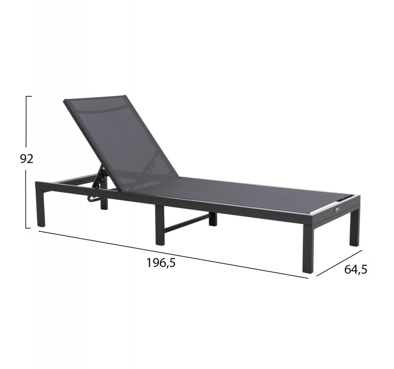 ΞΑΠΛΩΣΤΡΑ ΑΛΟΥΜΙΝΙΟΥ THATCHER HM5983.03 ΑΝΘΡΑΚΙ ΣΚΕΛΕΤΟΣ & TEXTILENE 196,5x64,5x92Υεκ