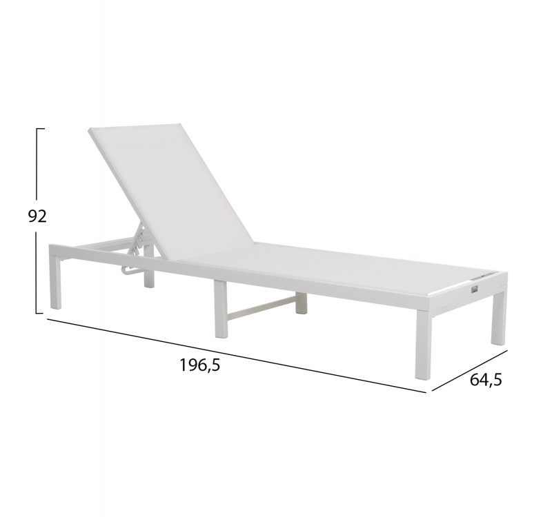 ΞΑΠΛΩΣΤΡΑ ΑΛΟΥΜΙΝΙΟΥ THATCHER HM5983.01 ΛΕΥΚΟΣ ΣΚΕΛΕΤΟΣ & TEXTILENE 196,5x64,5x92Υεκ