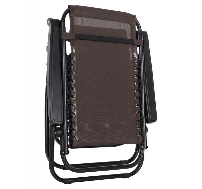 ΠΟΛΥΘΡΟΝΑ RELAX COMPANION HM5095.13 ΚΑΦΕ TEXTILENE-ΜΑΥΡΟ ΜΕΤΑΛΛΟ 67x145x110Υεκ.