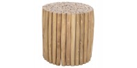 ΤΡΑΠΕΖΙ ΣΑΛΟΝΙΟΥ ΣΤΡΟΓΓΥΛΟ COOTER HM9865 ΚΛΑΔΙΑ TEAK-ΦΥΣΙΚΟ Φ39x40,5Υεκ.