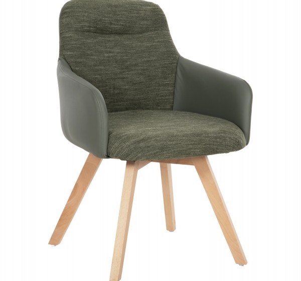 ΠΟΛΥΘΡΟΝΑ ΤΡΑΠΕΖΑΡΙΑΣ DEW HM9848.05 ΥΦΑΣΜΑ & PU ΣΕ ΠΡΑΣΙΝΟ-ΞΥΛΟ ΟΞΙΑΣ ΠΟΔΙΑ 56,5x62x81,5Υεκ.