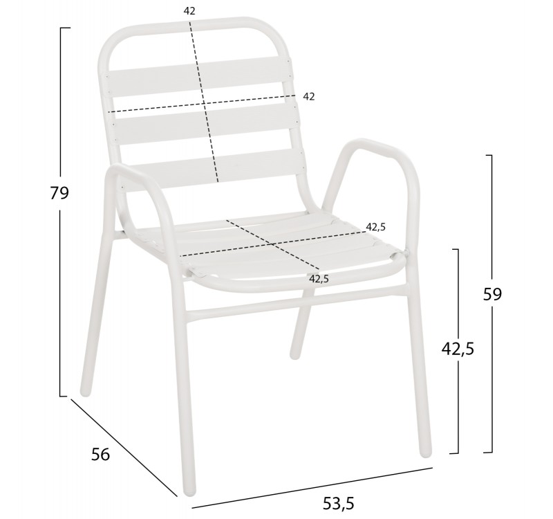 ΚΑΡΕΚΛΑ PRELUDE HM5970.02 ΜΕΤΑΛ.ΣΚΕΛΕΤΟΣ-ΠΛΑΤΗ & ΚΑΘΙΣΜΑ ΑΛΟΥΜΙΝΙΟ-ΛΕΥΚΗ 54x56x79Υεκ