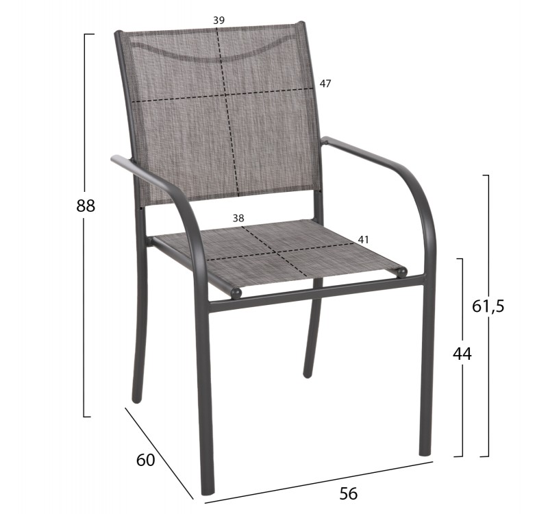 ΠΟΛΥΘΡΟΝΑ ΕΞ.ΧΩΡΟΥ REDAN HM5976.01 ΜΕΤΑΛΛΟ ΓΚΡΙ-TEXTILENE ΓΚΡΙ 56x60x88Υεκ