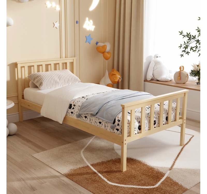 ΚΡΕΒΑΤΙ GIMLY HM675.01 ΜΑΣΙΦ ΞΥΛΟ ΠΕΥΚΟΥ ΣΕ ΦΥΣΙΚΟ ΓΙΑ ΣΤΡΩΜΑ 190x90εκ.