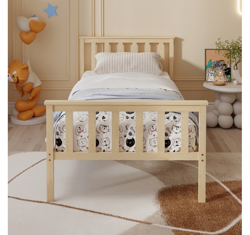 ΚΡΕΒΑΤΙ GIMLY HM675.01 ΜΑΣΙΦ ΞΥΛΟ ΠΕΥΚΟΥ ΣΕ ΦΥΣΙΚΟ ΓΙΑ ΣΤΡΩΜΑ 190x90εκ.