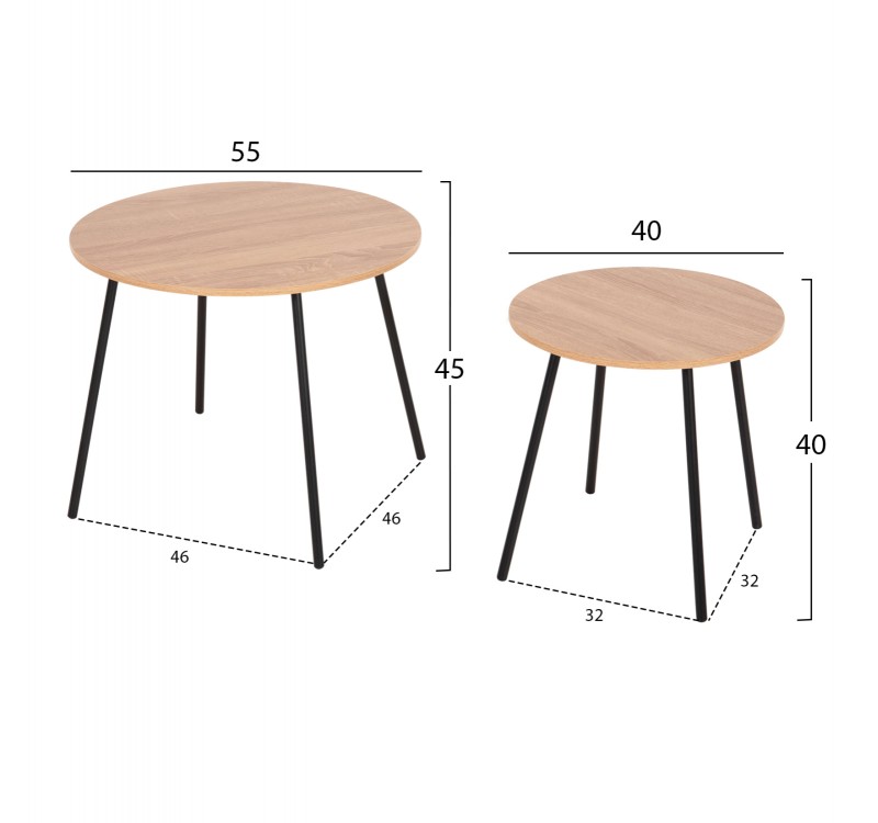 ΤΡΑΠΕΖΙΑ ΣΑΛΟΝΙΟΥ ΣΤΡΟΓΓΥΛΑ 2ΤΜΧ CUPPER HM9878.01 ΜΕΛΑΜΙΝΗ ΣΟΝΑΜΑ-ΜΑΥΡΟ ΜΕΤΑΛΛΟ