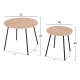 ΤΡΑΠΕΖΙΑ ΣΑΛΟΝΙΟΥ ΣΤΡΟΓΓΥΛΑ 2ΤΜΧ CUPPER HM9878.01 ΜΕΛΑΜΙΝΗ ΣΟΝΑΜΑ-ΜΑΥΡΟ ΜΕΤΑΛΛΟ