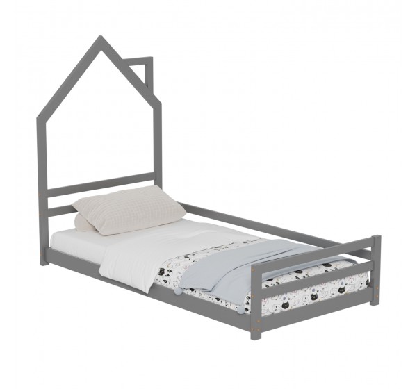 ΚΡΕΒΑΤΙ ΠΑΙΔΙΚΟ HOUSER HM676.05 τ.MONTESSORI ΞΥΛΟ ΠΕΥΚΟ ΓΚΡΙ- 190x90εκ