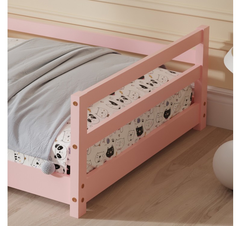 ΚΡΕΒΑΤΙ ΠΑΙΔΙΚΟ HOUSER HM676.06 τ.MONTESSORI ΞΥΛΟ ΠΕΥΚΟ ΡΟΖ- 190x90εκ