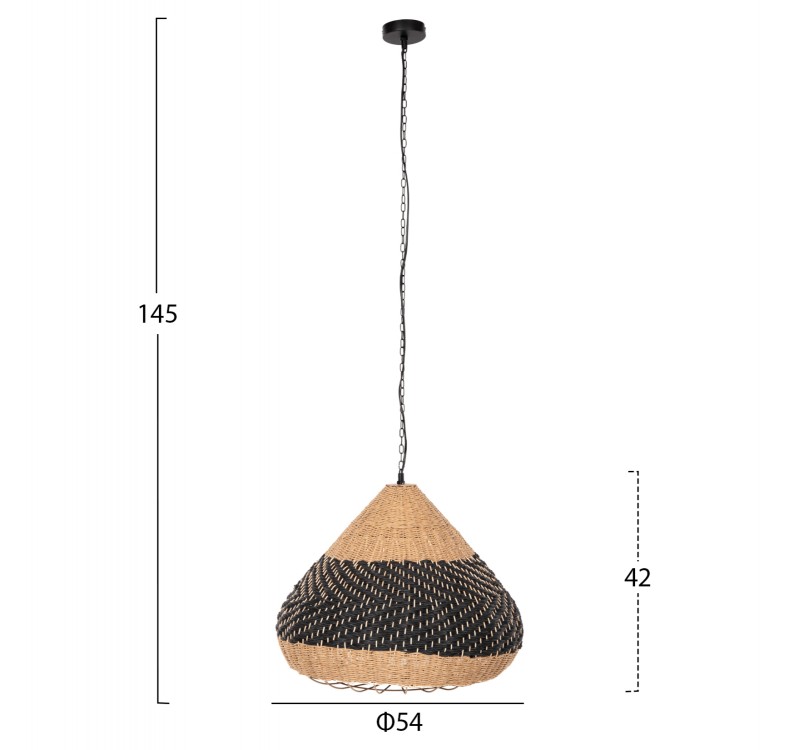 ΦΩΤΙΣΤΙΚΟ ΟΡΟΦΗΣ ΚΡΕΜΑΣΤΟ HM4354 ΦΥΣΙΚΟ RAΤΤΑΝ-PAPER ROPE-ΦΥΣΙΚΟ&ΜΑΥΡΟ Φ54x42-145Υεκ.