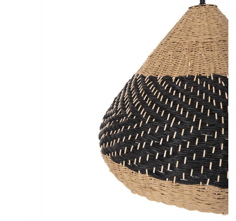 ΦΩΤΙΣΤΙΚΟ ΟΡΟΦΗΣ ΚΡΕΜΑΣΤΟ HM4354 ΦΥΣΙΚΟ RAΤΤΑΝ-PAPER ROPE-ΦΥΣΙΚΟ&ΜΑΥΡΟ Φ54x42-145Υεκ.