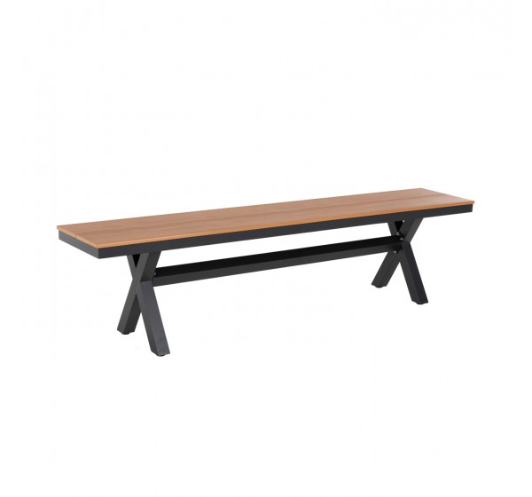 ΠΑΓΚΑΚΙ ΑΛΟΥΜΙΝΙΟΥ TAWNEE HM6040.01 ΑΝΘΡΑΚΙ-POLYWOOD ΚΑΘΙΣΜΑ ΦΥΣΙΚΟ 220x36x44,5Υεκ.