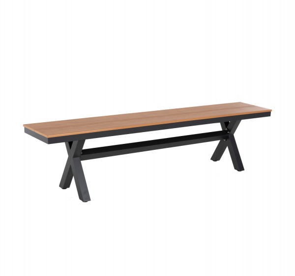 ΠΑΓΚΑΚΙ ΑΛΟΥΜΙΝΙΟΥ TAWNEE HM6040.01 ΑΝΘΡΑΚΙ-POLYWOOD ΚΑΘΙΣΜΑ ΦΥΣΙΚΟ 220x36x44,5Υεκ.