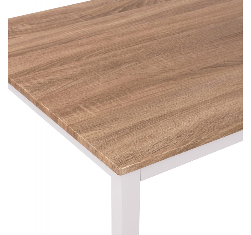 ΤΡΑΠΕΖΙ ΤΡΑΠΕΖΑΡΙΑΣ GOOSE HM9532.02 MDF SONAMA-ΛΕΥΚΟ ΜΕΤΑΛΛΟ 120X80Χ75Yεκ.