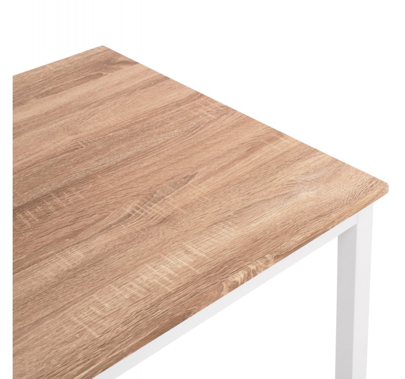 ΤΡΑΠΕΖΙ ΤΡΑΠΕΖΑΡΙΑΣ GOOSE HM9532.02 MDF SONAMA-ΛΕΥΚΟ ΜΕΤΑΛΛΟ 120X80Χ75Yεκ.
