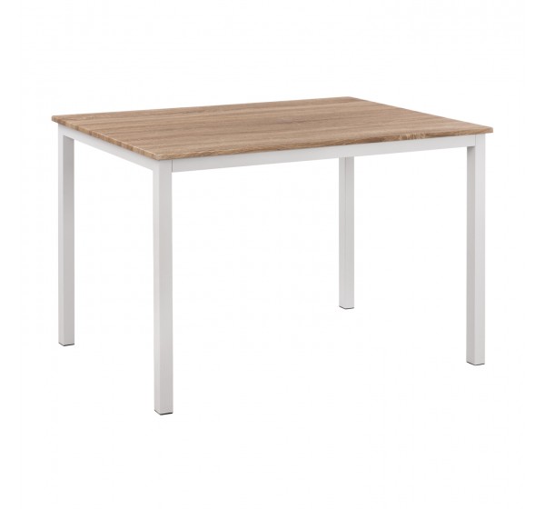 ΤΡΑΠΕΖΙ ΤΡΑΠΕΖΑΡΙΑΣ GOOSE HM9532.02 MDF SONAMA-ΛΕΥΚΟ ΜΕΤΑΛΛΟ 120X80Χ75Yεκ.