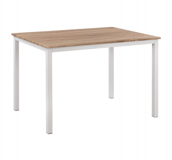 ΤΡΑΠΕΖΙ ΤΡΑΠΕΖΑΡΙΑΣ GOOSE HM9532.02 MDF SONAMA-ΛΕΥΚΟ ΜΕΤΑΛΛΟ 120X80Χ75Yεκ.