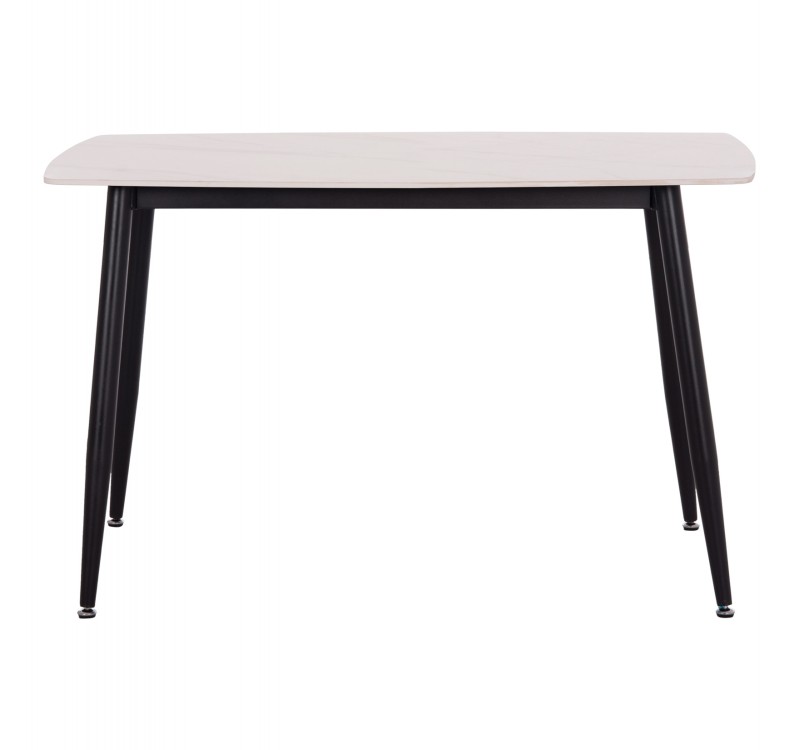 ΤΡΑΠΕΖΙ RAVEN HM9854.01 ΚΕΡΑΜΙΚΟ TOP ΜΑΤ ΛΕΥΚΟ ΜΑΡΜΑΡΟ-ΜΑΥΡΟ ΜΕΤΑΛΛΟ 120x70x73Υεκ.