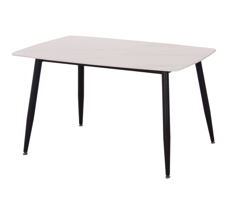 ΤΡΑΠΕΖΙ RAVEN HM9854.01 ΚΕΡΑΜΙΚΟ TOP ΜΑΤ ΛΕΥΚΟ ΜΑΡΜΑΡΟ-ΜΑΥΡΟ ΜΕΤΑΛΛΟ 120x70x73Υεκ.