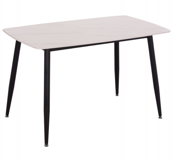ΤΡΑΠΕΖΙ RAVEN HM9854.01 ΚΕΡΑΜΙΚΟ TOP ΜΑΤ ΛΕΥΚΟ ΜΑΡΜΑΡΟ-ΜΑΥΡΟ ΜΕΤΑΛΛΟ 120x70x73Υεκ.