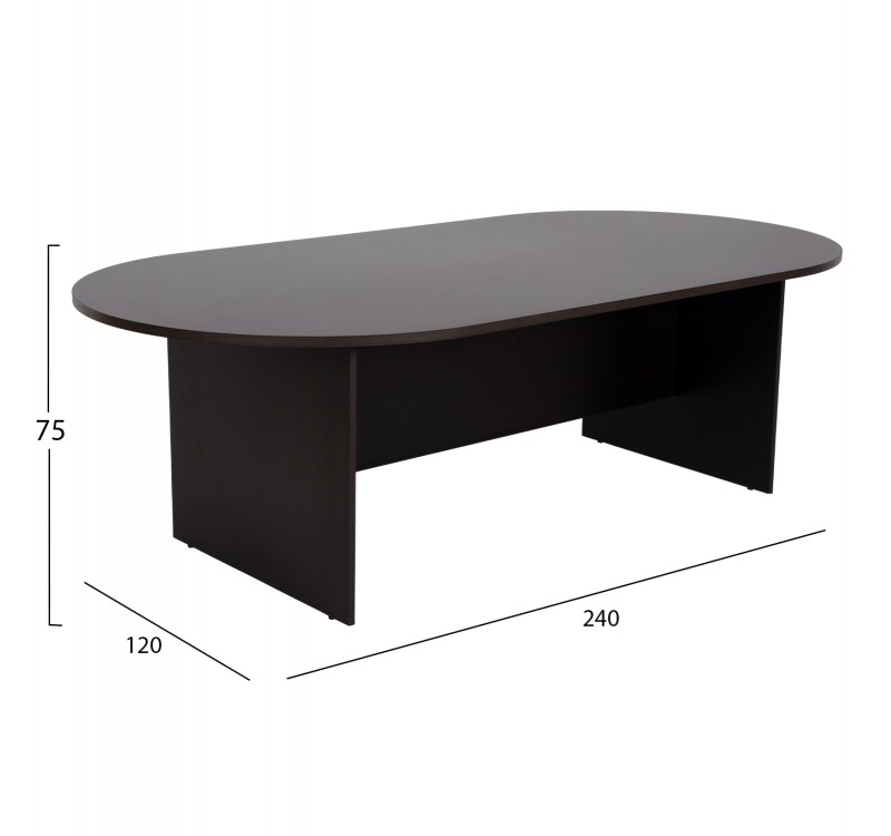 ΓΡΑΦΕΙΟ ΣΥΝΕΔΡΙΑΣΕΩΝ ΟΒΑΛ SIENNA HM2134.02 ΜΕΛΑΜΙΝΗ ΣΕ WENGE 240x120x75Υεκ.