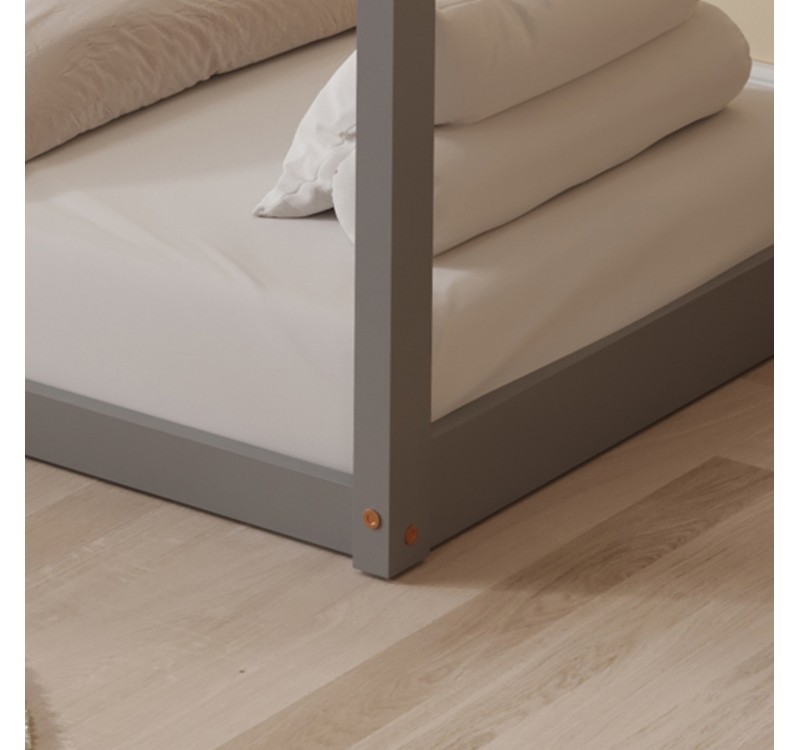 ΚΡΕΒΑΤΙ ΠΑΙΔΙΚΟ PEPE HM678.05 τ.MONTESSORI ΞΥΛΟ ΠΕΥΚΟ ΓΚΡΙ- 140x70εκ